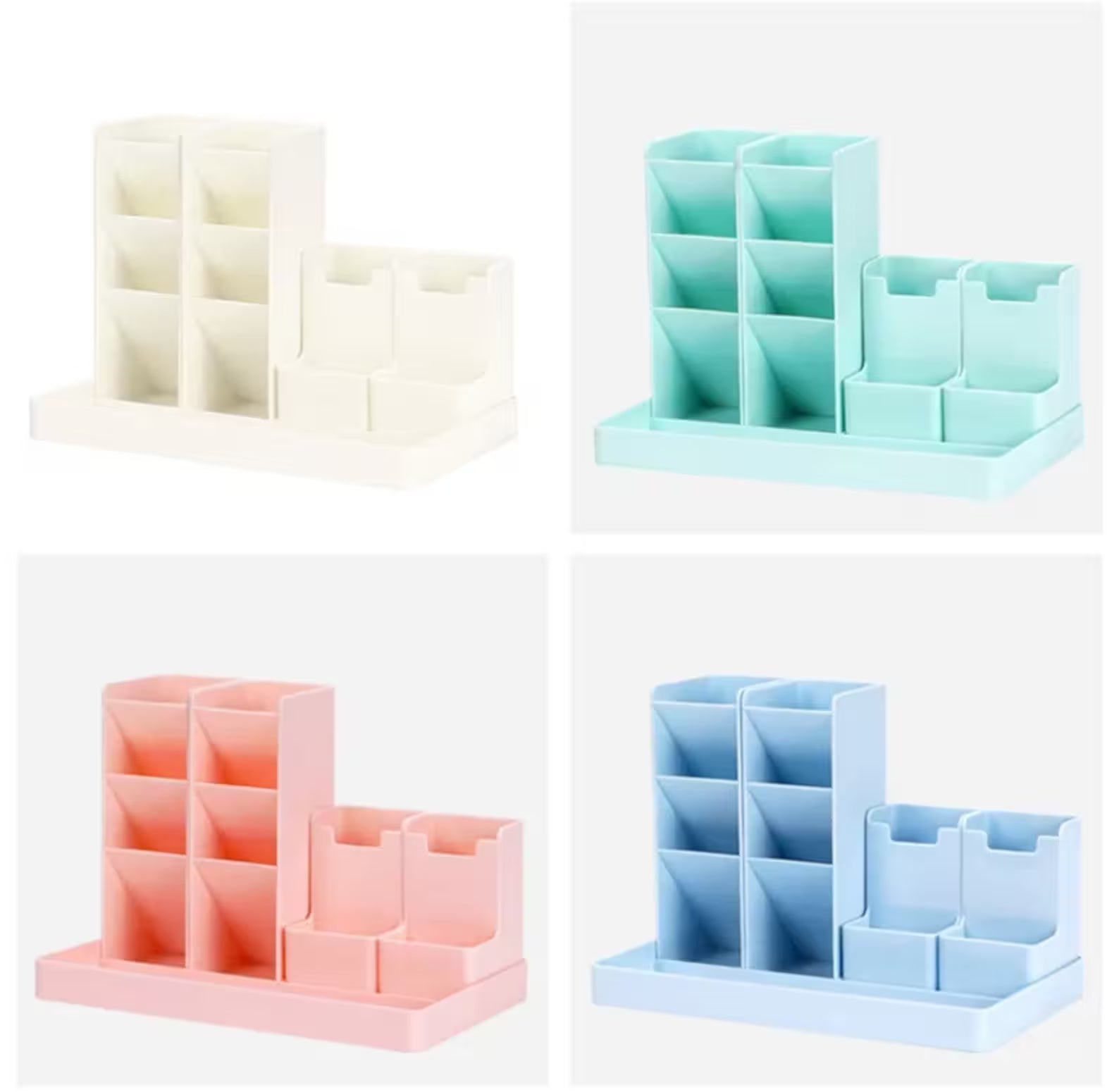 Large Capacity Desktop Organizer Multi Grid Pen Holder
