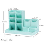 Large Capacity Desktop Organizer Multi Grid Pen Holder