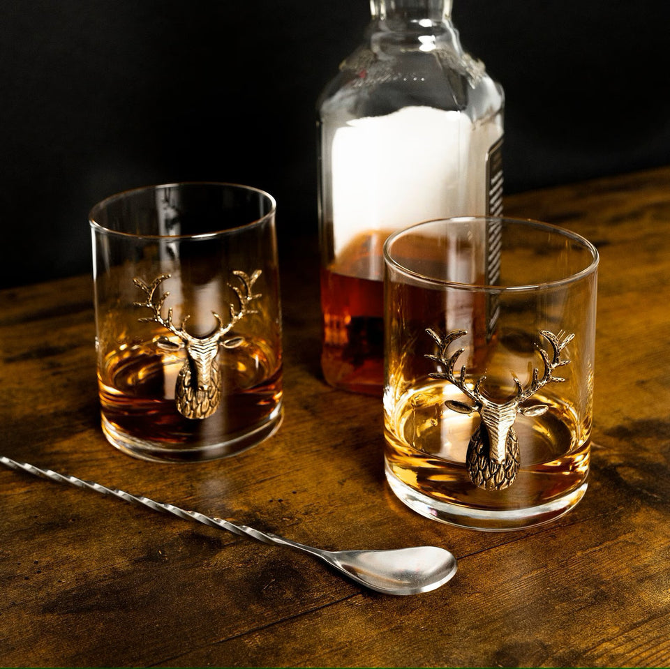 Deer Whiskey Glasses Set, Old Fashioned Glasses Whiskey, Glass Whiskey, Gift For Dad/Him