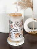 Glass tumbler, Affirmations Glass cup 16oz, Daily affirmations tumbler, gift for her