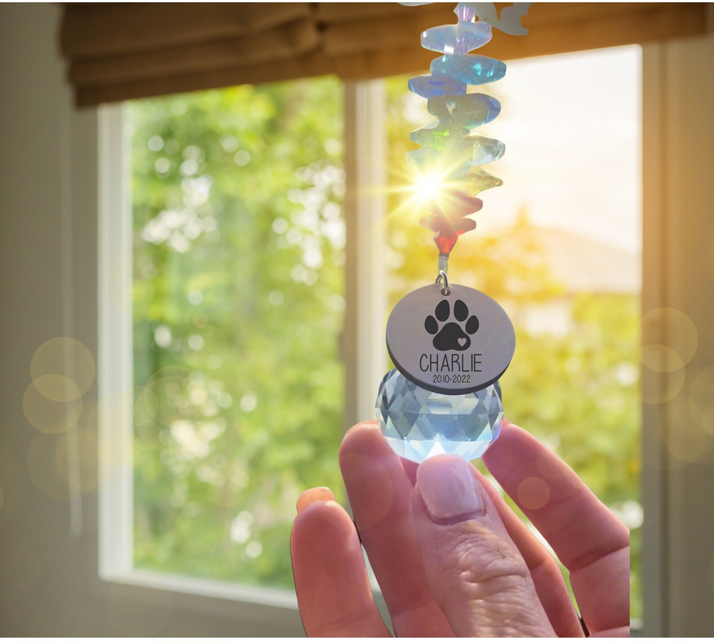 Personalized Pet Memorial Suncatcher Rainbow Bridge Keepsake