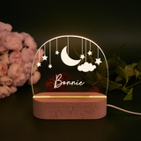 Personalized Moon & Star Nightlight for Baby Nursery