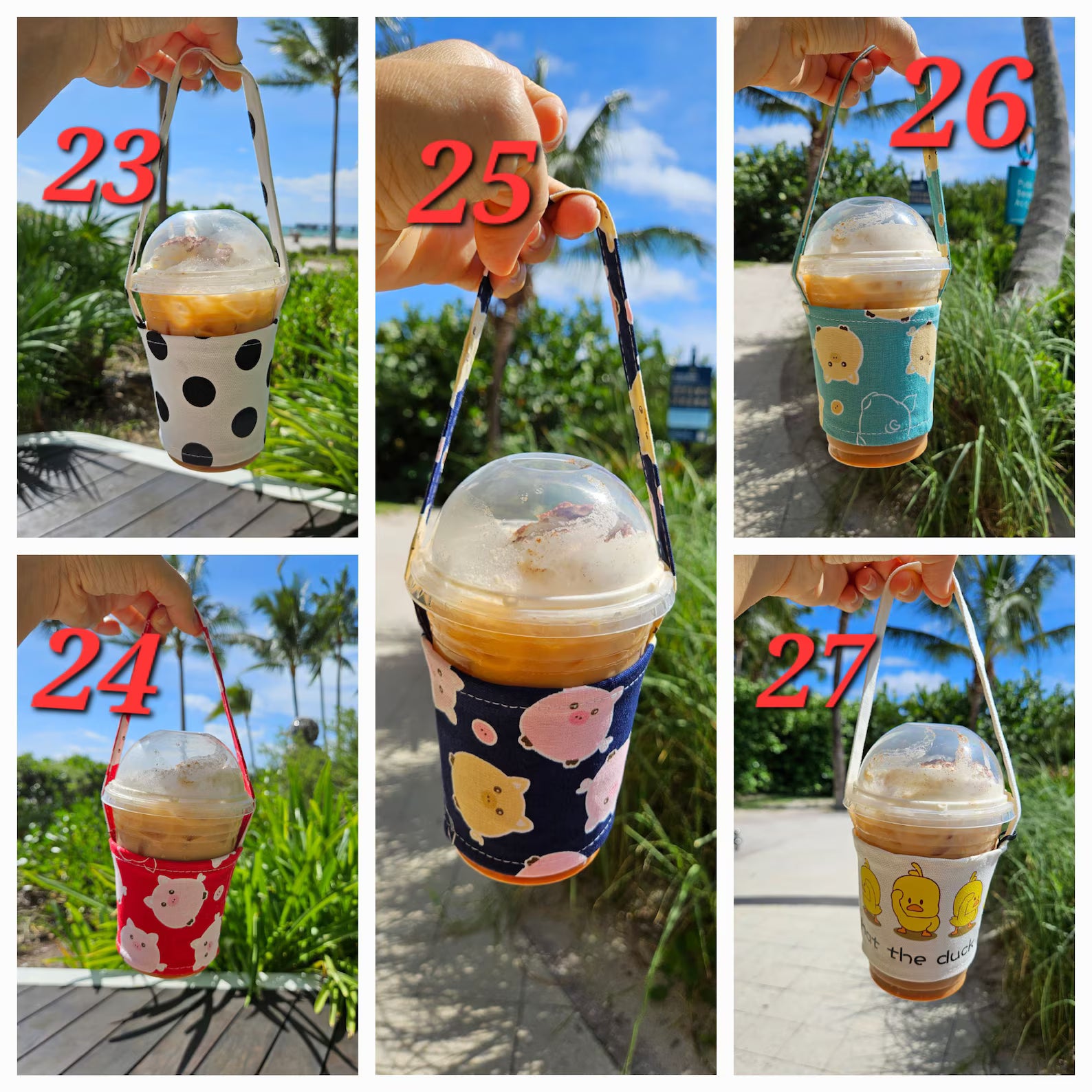 Cup Holder Drink Carrier for Coffee Boba Tea and Travel