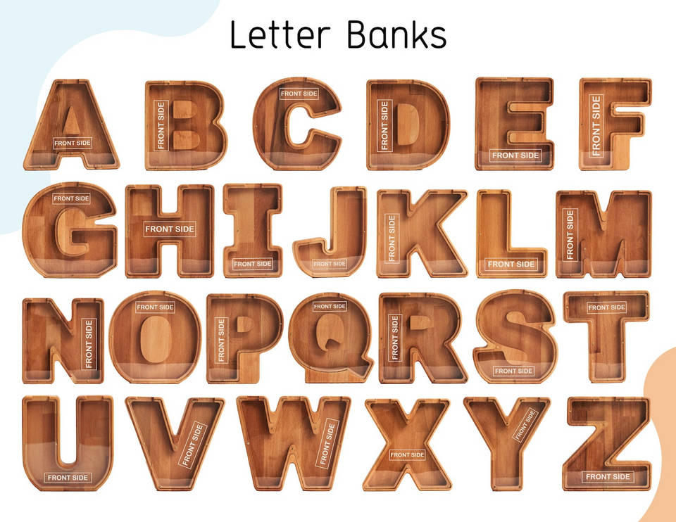 Large Personalized Kids Letter Piggy Bank