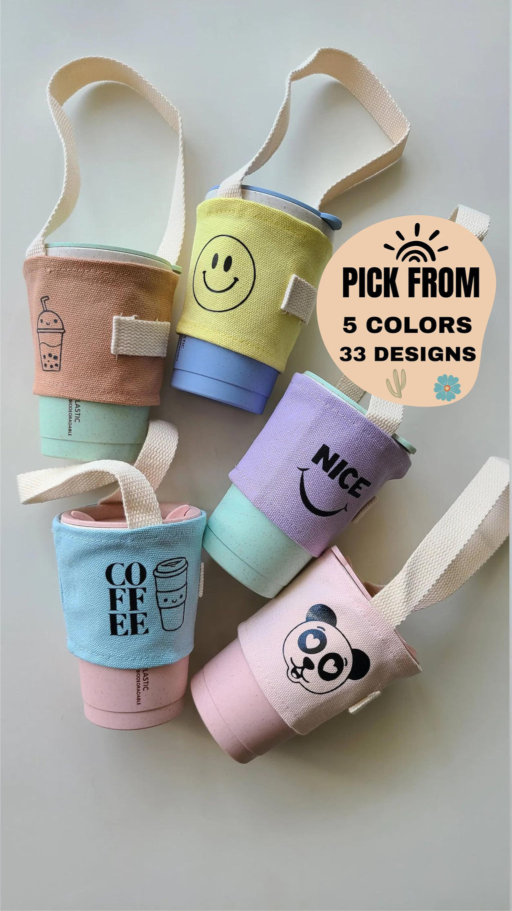 Cup Holder Drink Carrier for Coffee Boba Tea and Travel