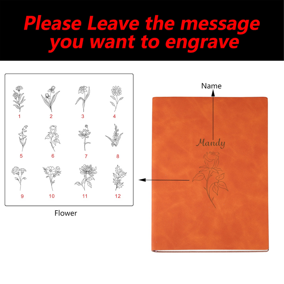 Birth Flower Personalized Journal Gift