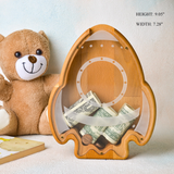 Handmade Dinosaur Wooden Coin Bank