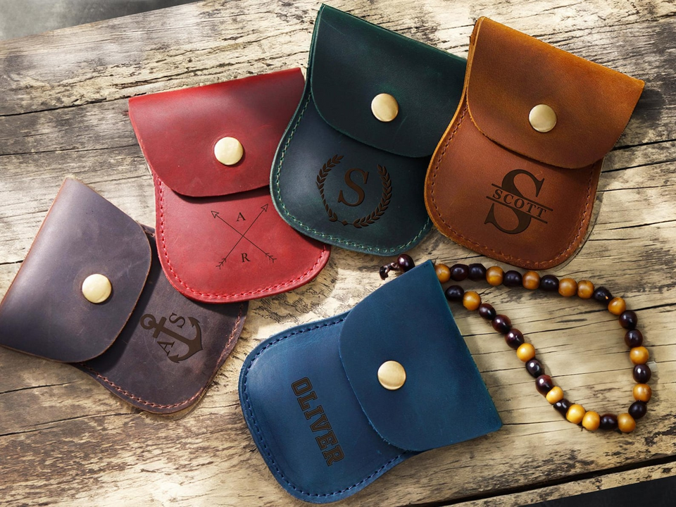 Personalized Leather Rosary Pouch Gift