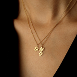 Personalized Paw Print Name Necklace Minimalist Pet Jewelry