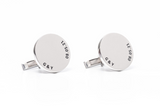 Custom Engraved Sterling Silver Initial Cufflinks