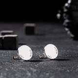 Custom Engraved Sterling Silver Initial Cufflinks