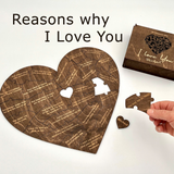 Personalized "Reasons I Love You" Wooden Puzzle Gift