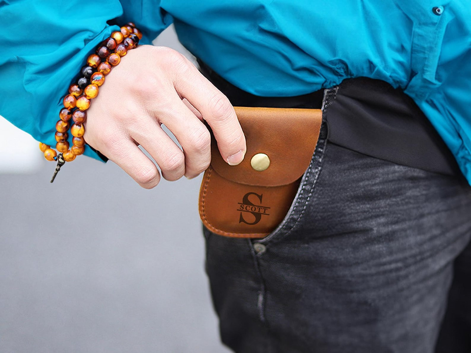 Personalized Leather Rosary Pouch Gift