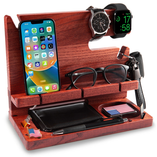 Personalized Wooden Docking Station Gift for Men