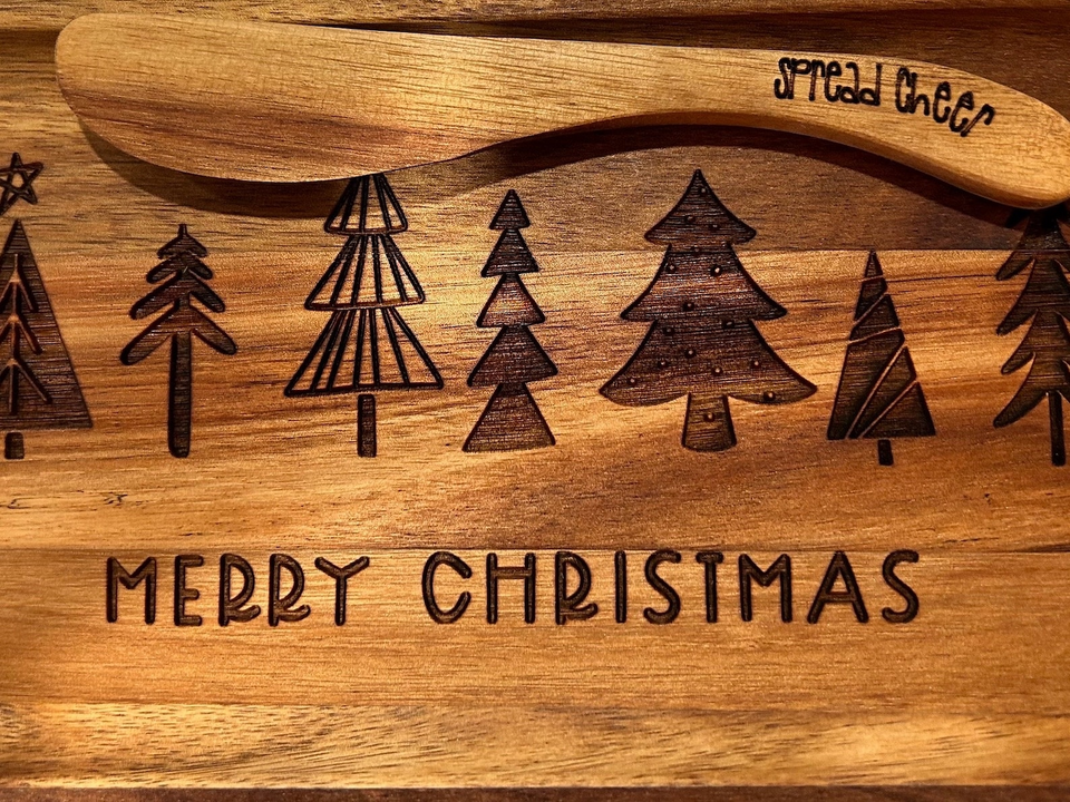 Handcrafted Christmas Serving Tray Holiday Table Decoration