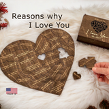 Personalized "Reasons I Love You" Wooden Puzzle Gift