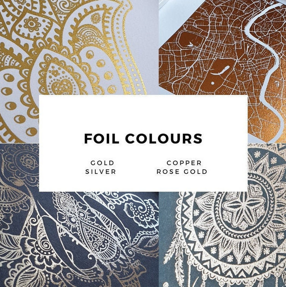 Personalized Metallic Foil Song Lyrics Art Print