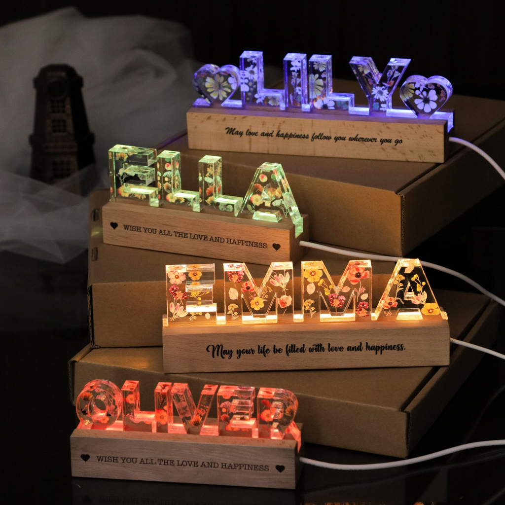 Personalized Flower Night Light Custom Gift for Kids and Teens