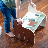 Personalized Kids Step Stool with Name Bear Design