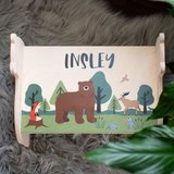 Personalized Kids Step Stool with Name Bear Design