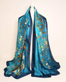 Luxury Silk Scarf, Van Gogh Almond Blossom Silk Scarf Lightweight, Personalised Gift For Her