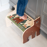Personalized Kids Step Stool with Name Bear Design
