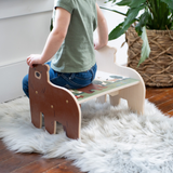 Personalized Kids Step Stool with Name Bear Design
