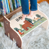 Personalized Kids Step Stool with Name Bear Design