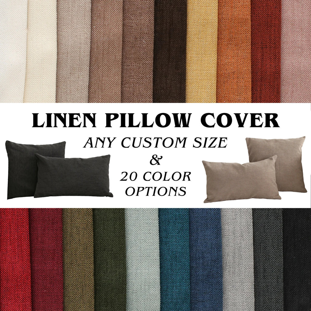 Handmade Linen Boho Modern Throw Pillow Cover Custom Size