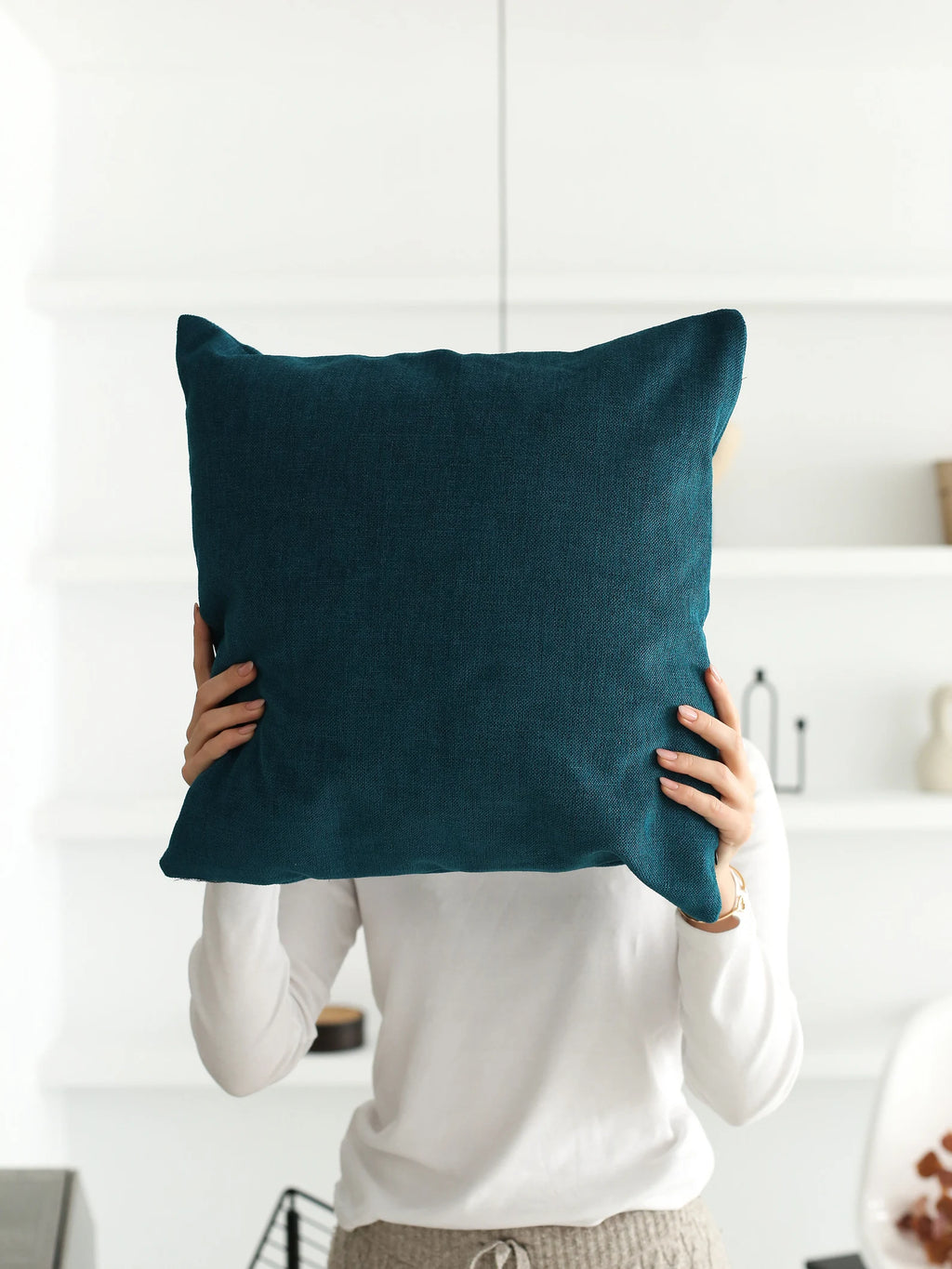 Handmade Linen Boho Modern Throw Pillow Cover Custom Size