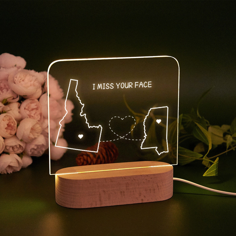 Custom Two-State Map Night Light