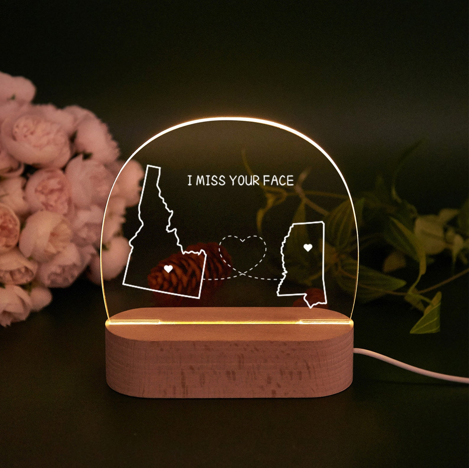 Custom Two-State Map Night Light