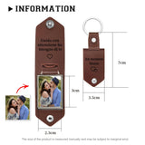 Personalized Mens Leather Keychain with Photo,Metal Tag Photo Keychain, Father's Day Gifts