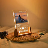 Music Photo Name Night Light, Custom Photo Music Plaque, Personalized Song Acrylic Plaque