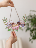 Stained Glass Flowers Suncatcher