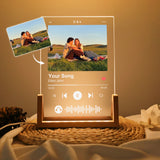 Music Photo Name Night Light, Custom Photo Music Plaque, Personalized Song Acrylic Plaque