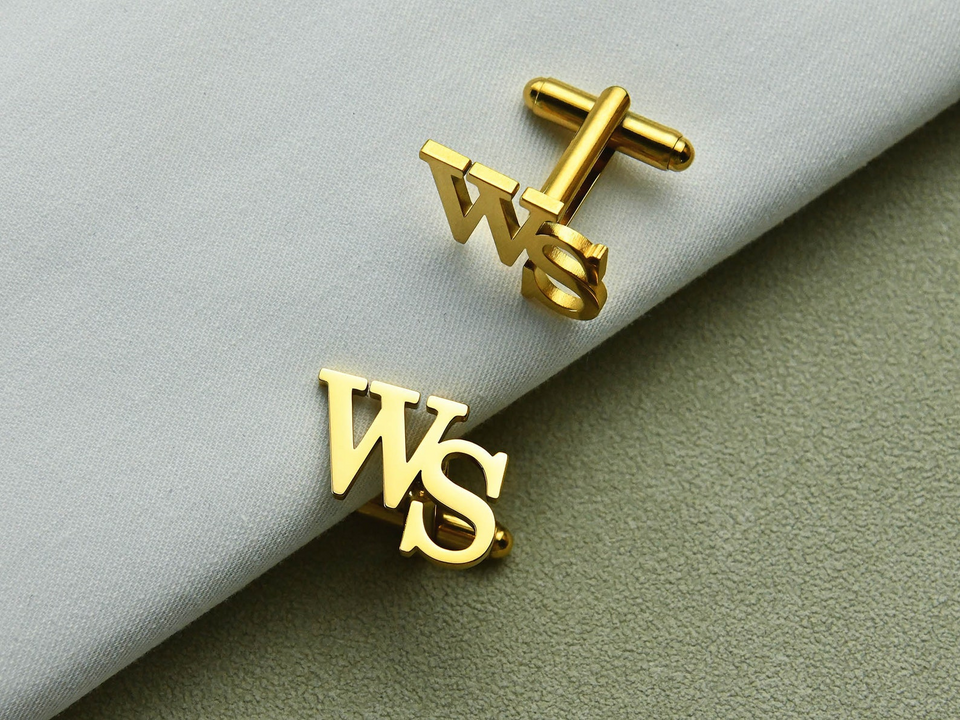 Personalized Initial Cufflinks Wedding Gift for Him