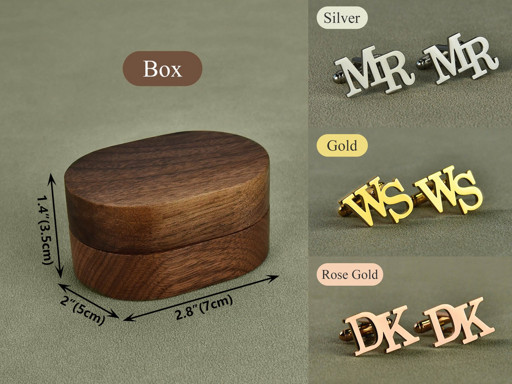 Personalized Initial Cufflinks Wedding Gift for Him