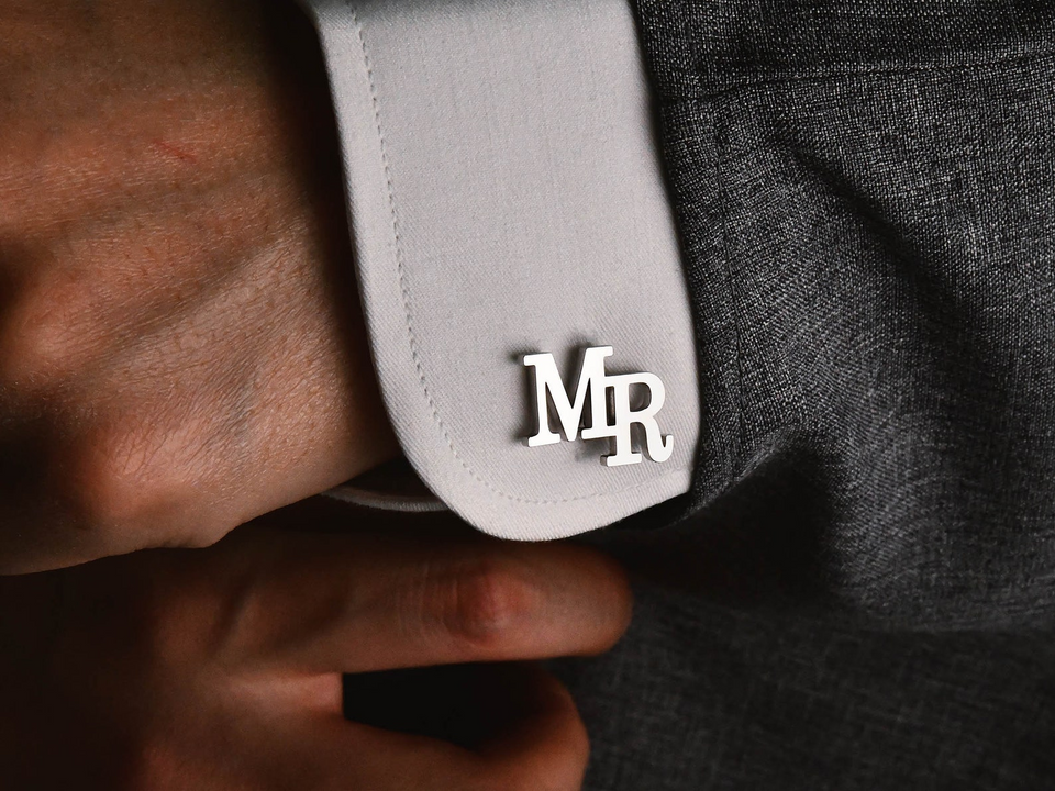 Personalized Initial Cufflinks Wedding Gift for Him