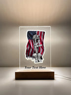 Personalized LED Light to Remember Fallen Soldier, Military, American Flag, Warrior, Memorial Gift