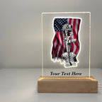 Personalized LED Light to Remember Fallen Soldier, Military, American Flag, Warrior, Memorial Gift