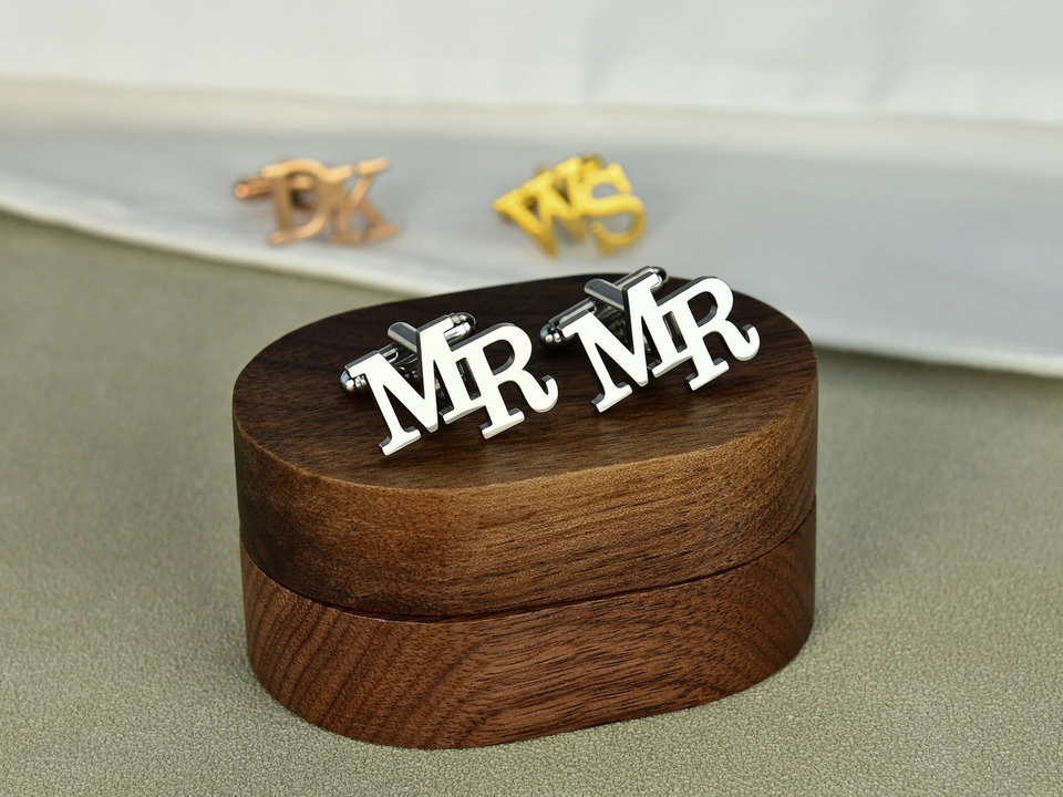 Personalized Initial Cufflinks Wedding Gift for Him