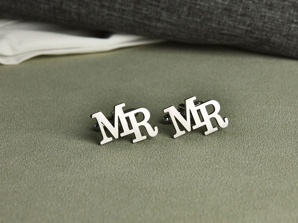 Personalized Initial Cufflinks Wedding Gift for Him