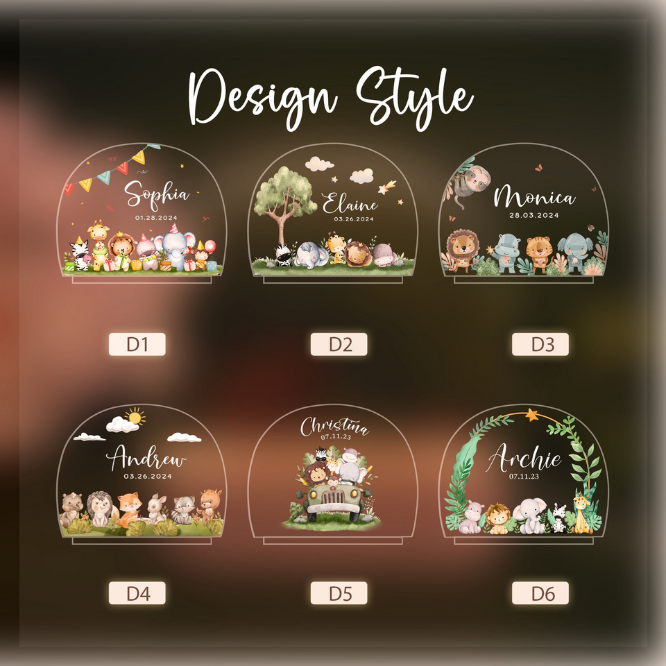 Personalized Moon & Star Nightlight for Baby Nursery