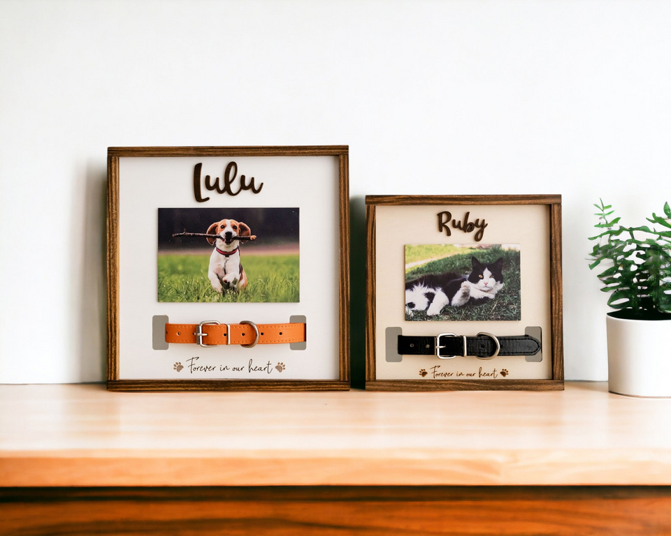 Personalized Pet Memorial Collar Holder Frame