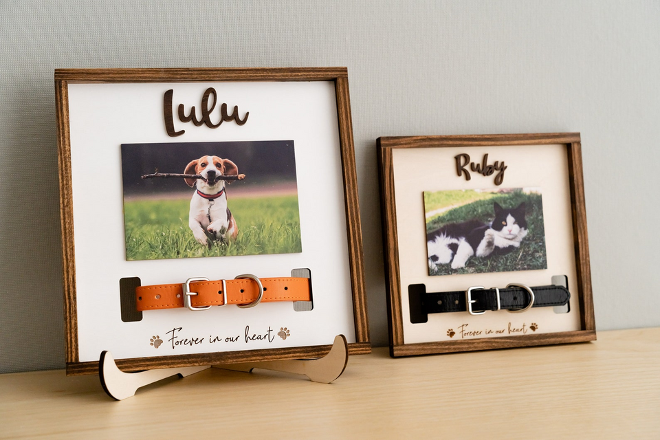Personalized Pet Memorial Collar Holder Frame
