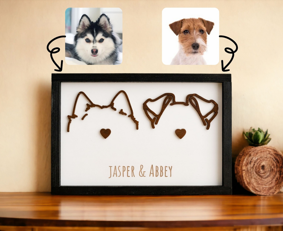 Custom Dog Ear Portrait Sign Personalized Pet Loss Gift