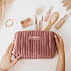 Personalized Velvet Makeup Bag Custom Gift for Her