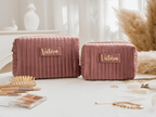 Personalized Velvet Makeup Bag Custom Gift for Her