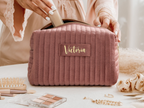 Personalized Velvet Makeup Bag Custom Gift for Her